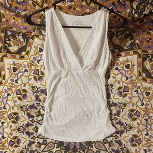 Floral Side-Cinched Low-Cut Tank Top